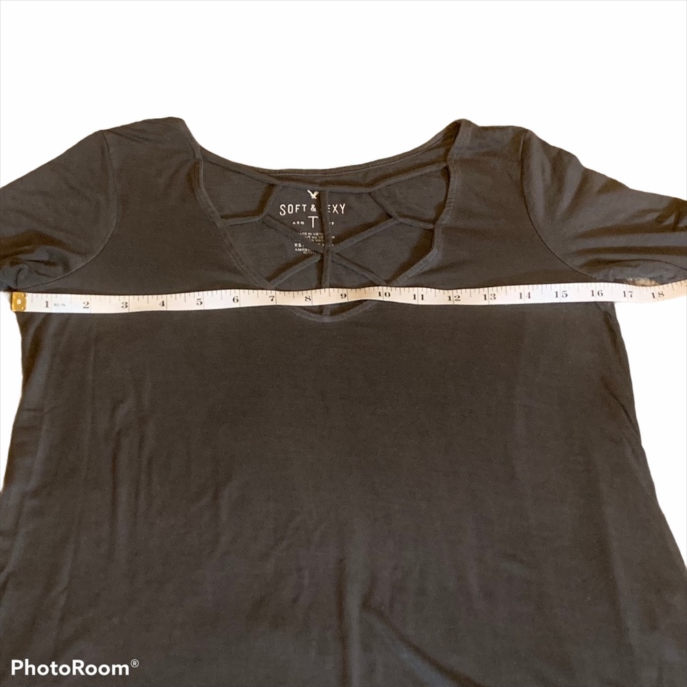 AEO Soft & Sexy Cage Front T-Shirt , Gray XS - Picture 10 of 10